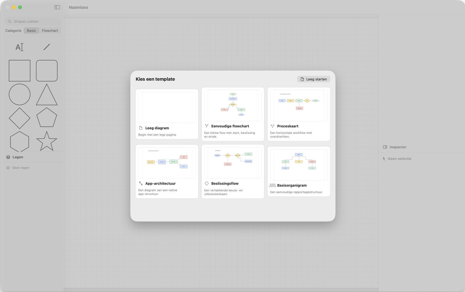 @Design Studio op de Mac: kies een leeg canvas of een startertemplate